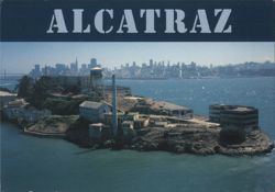 Alcatraz Island, San Francisco Bay with City Skyline Postcard