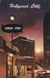 Sunset Strip, Hollywood, CA - High Rise Additions Postcard