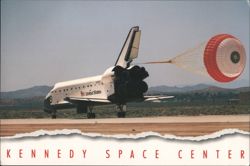 Space Shuttle Landing with Parachute, Kennedy Space Center Postcard