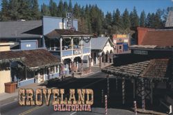 Groveland, CA - Historic Gold Rush Town Street Scene Postcard
