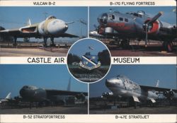 Castle Air Museum Aircraft: B-2, B-17G, B-52, B-47E Postcard