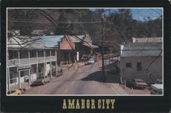 Amador City Street View, Amador Hotel Postcard