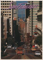 San Francisco California Street Cable Car, Bay Bridge view Postcard