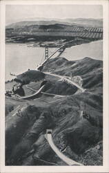 Golden Gate Bridge, San Francisco in Distance Postcard