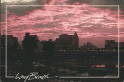 Downtown Long Beach Sunset Skyline Postcard