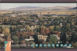 Susanville, CA - Honey Lake Valley Town & Autumn Trees Postcard