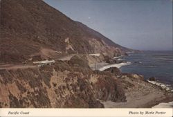Pacific Coast Highway Winding Along Cliffs, California Postcard