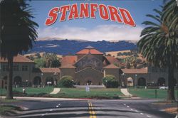 STANFORD Memorial Church from Palm Drive Postcard