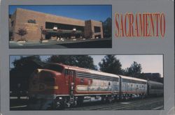 California State Railroad Museum & Santa Fe Train, Sacramento Postcard
