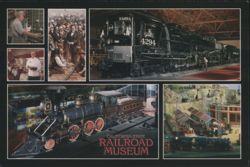 Sacramento CA State Railroad Museum Locomotives Chrome Postcard Postcard