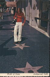 Woman on Hollywood Walk of Fame, Frank Luther Star Postcard