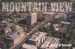 Aerial View of Castro Street Downtown Mountain View CA Postcard
