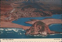 Morro Rock, Morro Bay, California - Power Plant & Harbor Postcard