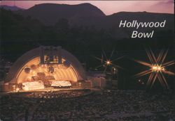 Hollywood Bowl at Night, Outdoor Amphitheater Postcard