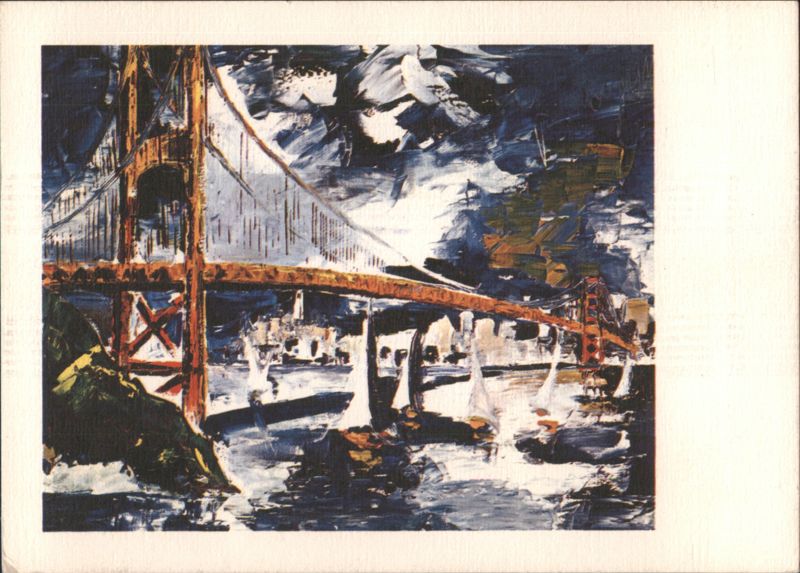 Golden Gate Bridge, Sailboats, Pierre Marc Painting San Francisco California