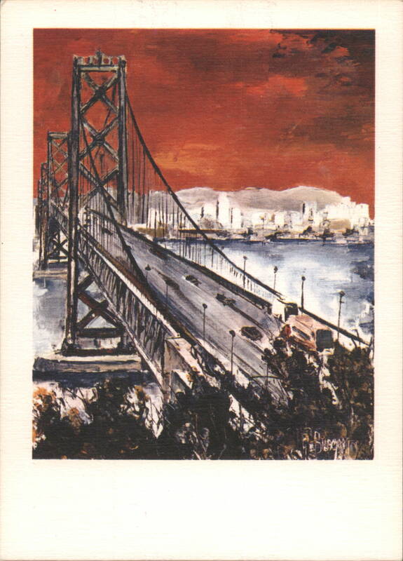 San Francisco-Oakland Bay Bridge, Red Sky California