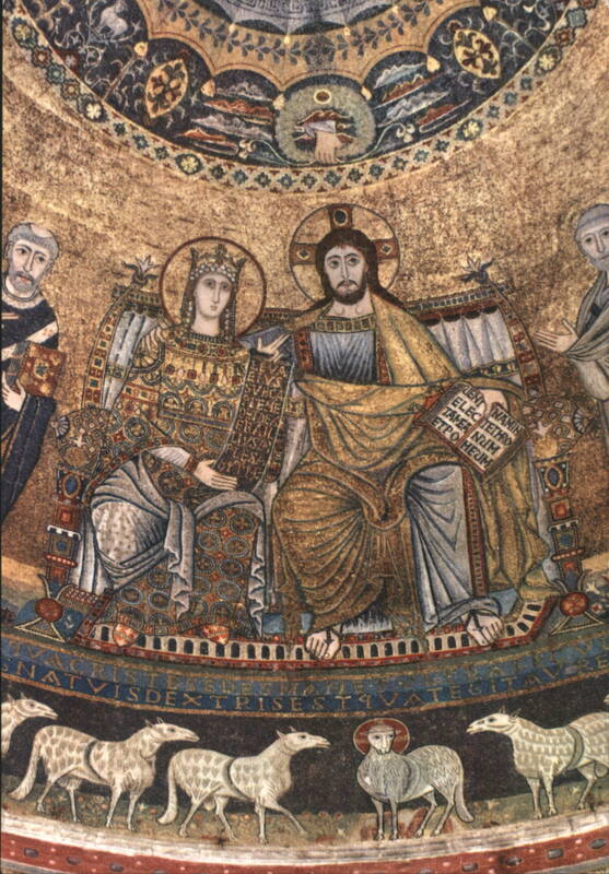 S. Maria in Trastevere Apse Mosaic, Christ & Mary Roma Italy