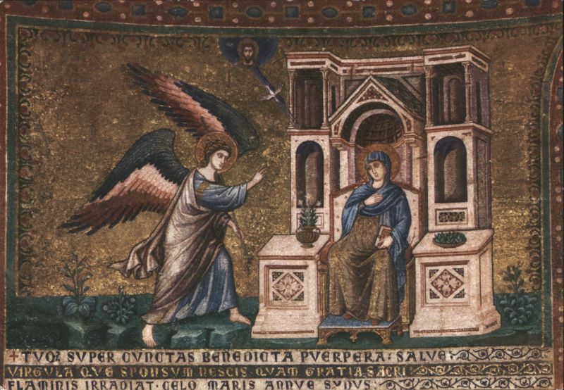 P. Cavallini - Annunciation of the Virgin Mary, S. Maria in Trastevere Rome Italy