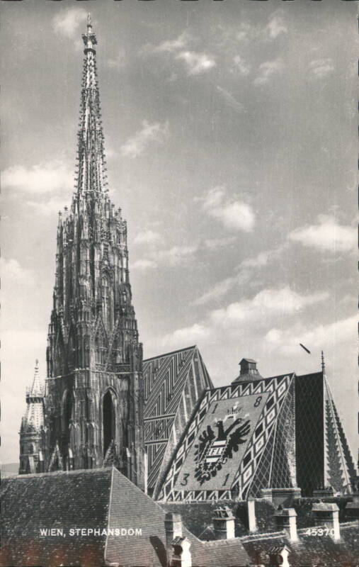 Wien Stephansdom Cathedral Spire Tiled Roof Imperial Eagle Austria