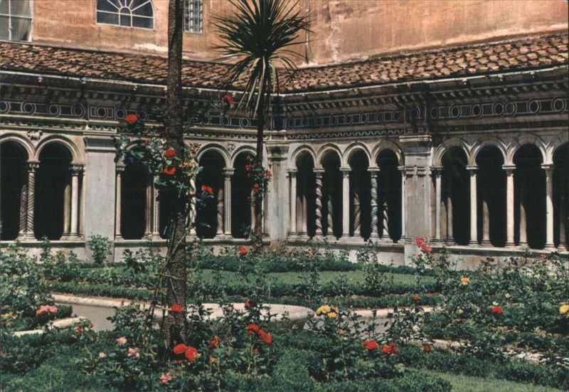 Basilica of St. Paul Cloister Garden with Roses Rome Italy