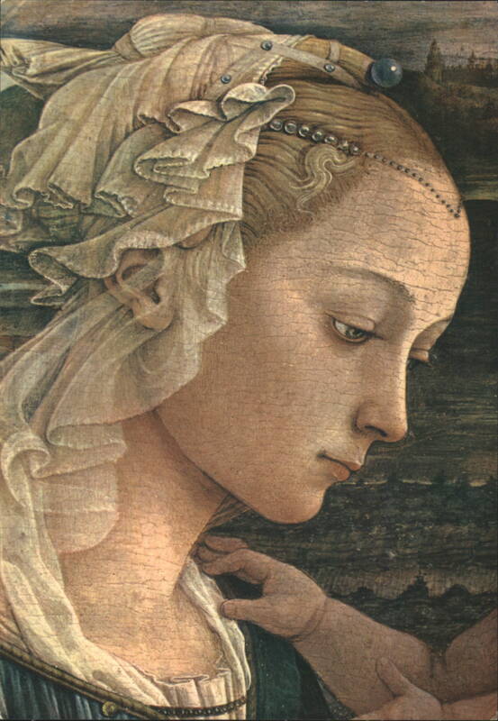 Filippo Lippi: Our Lady Worshipping Child, Uffizi Detail Florence Italy