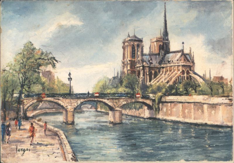 Notre-Dame, Abside - Vargas Painting Paris France Pedro Vargas