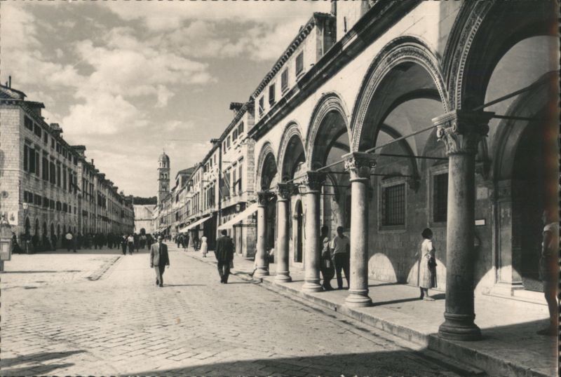 Dubrovnik Stradun Main Street Arches Bell Tower Croatia