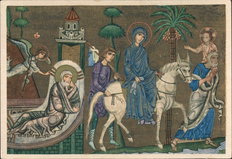 Palermo Palatine Chapel - The Flight into Egypt Mosaic Italy