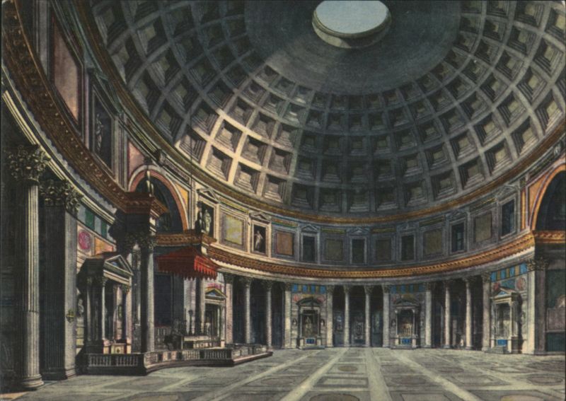 Pantheon Interior, Coffered Dome, Oculus, Rome Italy
