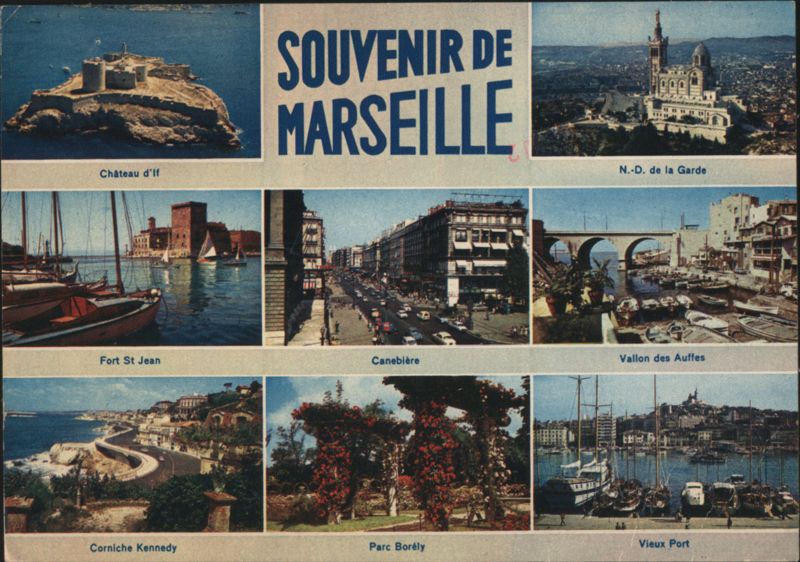 SOUVENIR DE MARSEILLE - Château d'If, N.-D. de la Garde, Vieux Port France