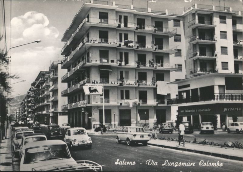 Salerno - Via Lungomare Colombo Street Scene, Lion Logo Italy