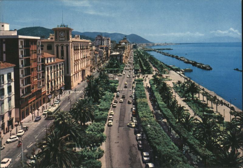 Salerno Via Roma & Lungomare Trieste Coastal Scene Italy