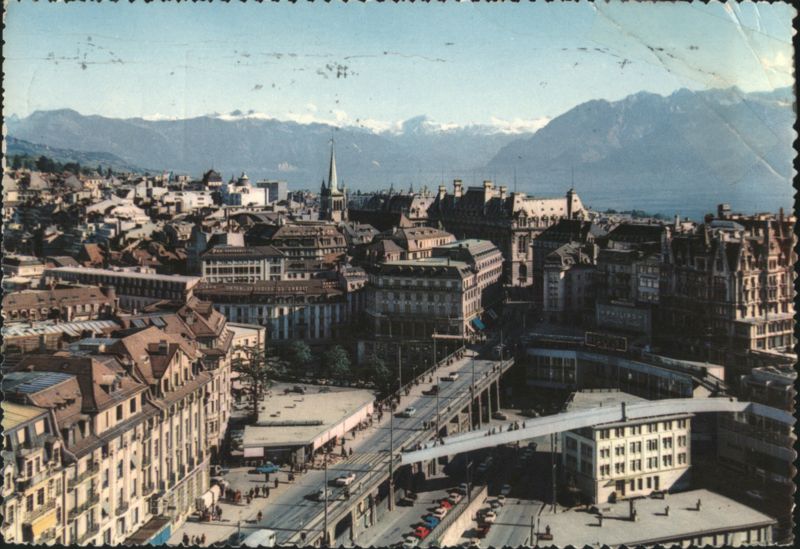 Lausanne General View, Alps, Lake Geneva Switzerland