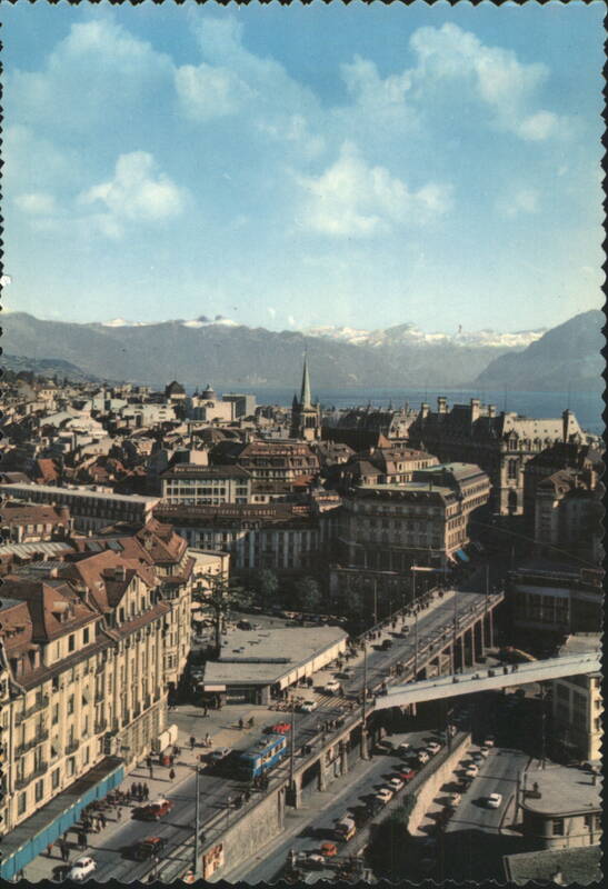 Lausanne, Great Bridge & Vaudois Alps Cityscape View Switzerland