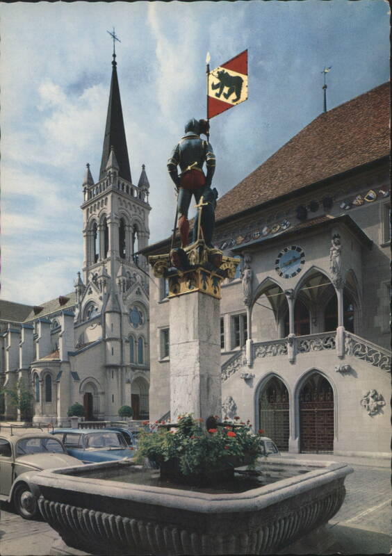 Bern Rathaus, Knight Fountain, Church Spire Switzerland