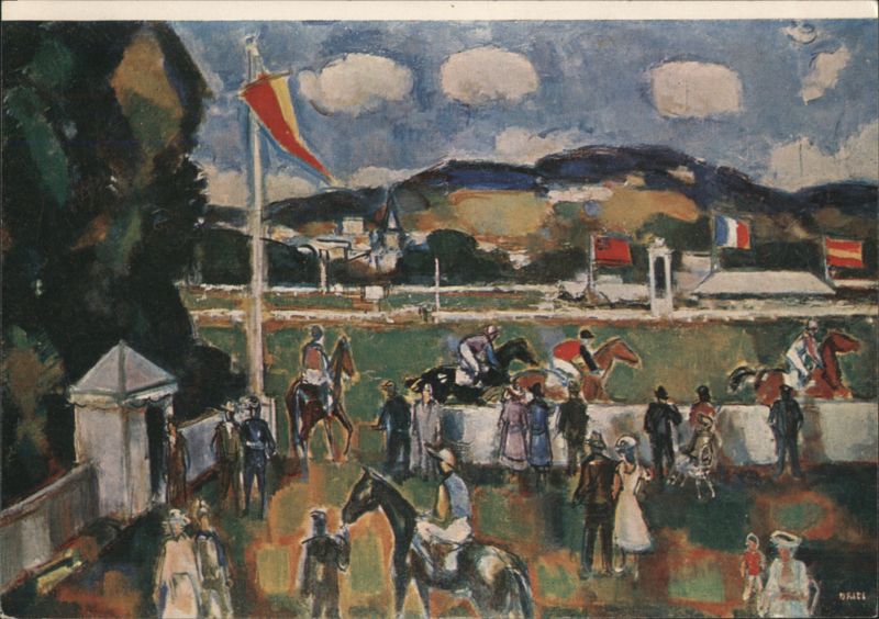 Driès. Horse Race at the Hippodrome, Deauville, 1957 France