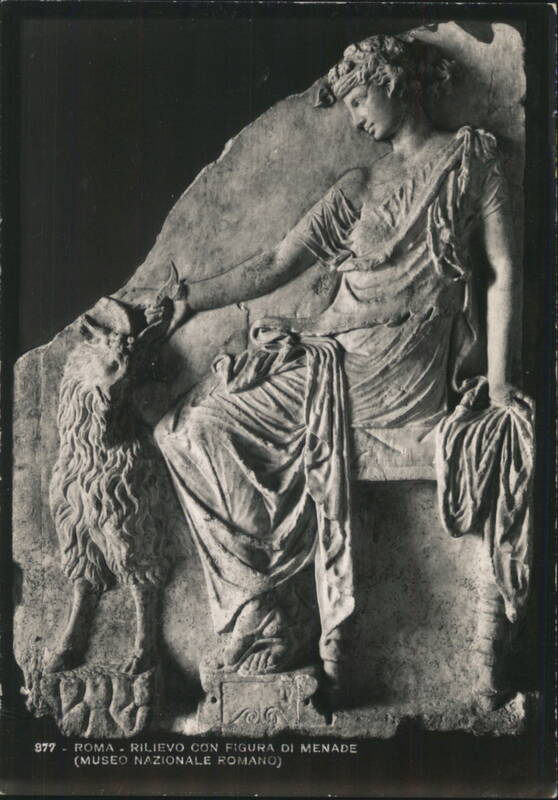 Roman Relief of Maenad with Lion, National Roman Museum Rome Italy