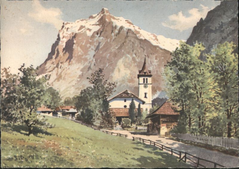 Grindelwald with Wetterhorn Mountain Switzerland JOSY