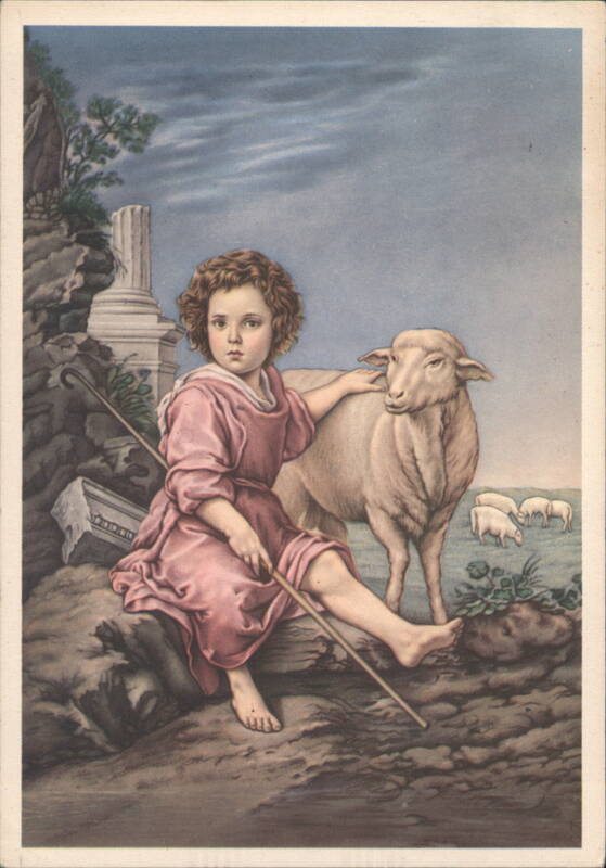 Infant St. John Baptist with Sheep, Murillo Style Religious