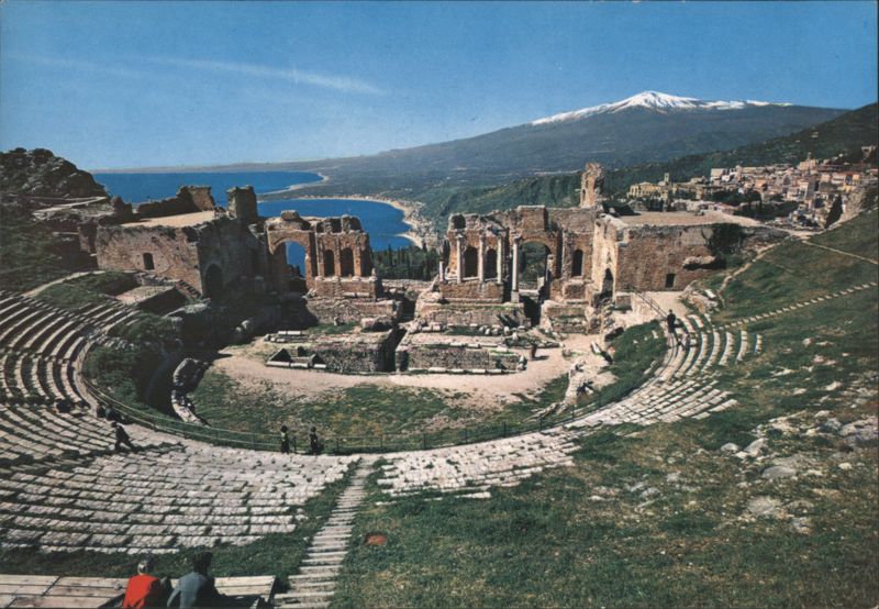 Taormina Greek Theatre, Mount Etna & Bay Italy