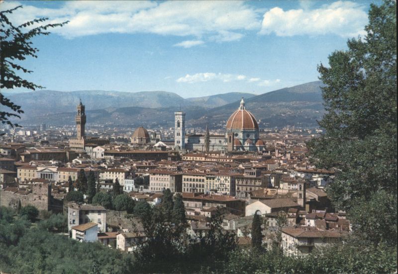Florence Panorama with Duomo and Cityscape Italy