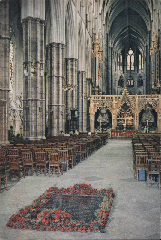 Westminster Abbey Nave with Unknown Warrior's Grave England