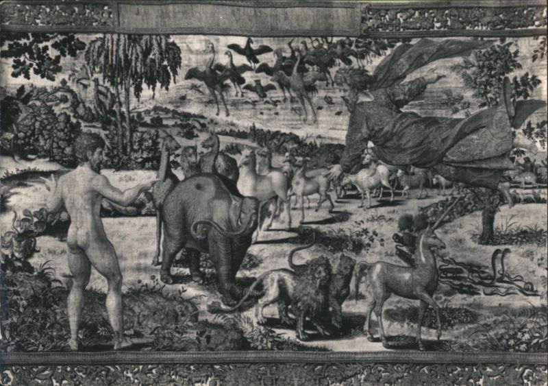 Adam Naming Animals, Flemish Tapestry, Accademia Gallery Firenze Italy