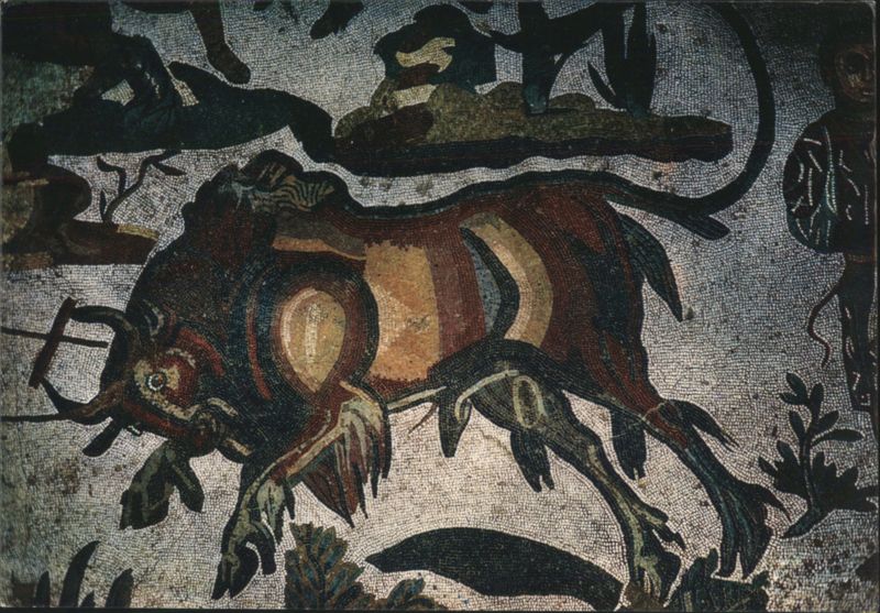 Piazza Armerina Mosaic, Bull Italy