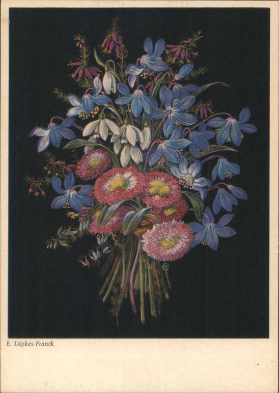 E. LüPkes-Franck: Erika und Leberblümchen Blumenstrauß