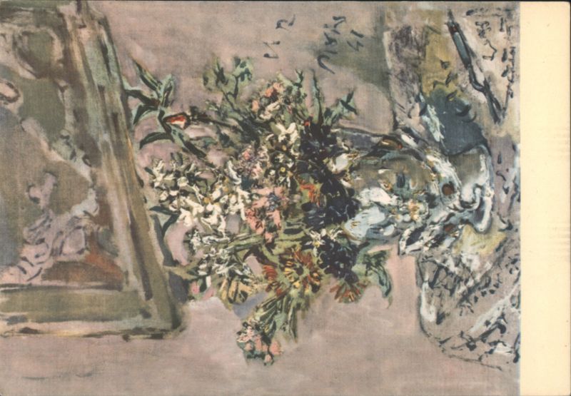 De Pisis Flowers Painting, Milano Private Collection