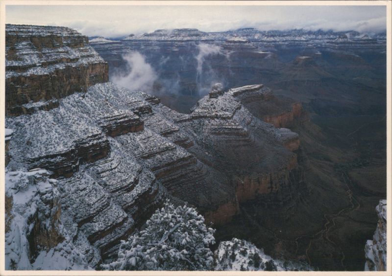 Grand Canyon Winter Storm, Snowy Canyon Walls Arizona