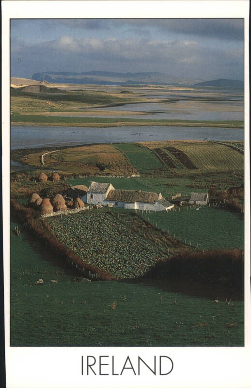 Peaceful Irish Landscape, Thatched Cottages & Fields Ireland