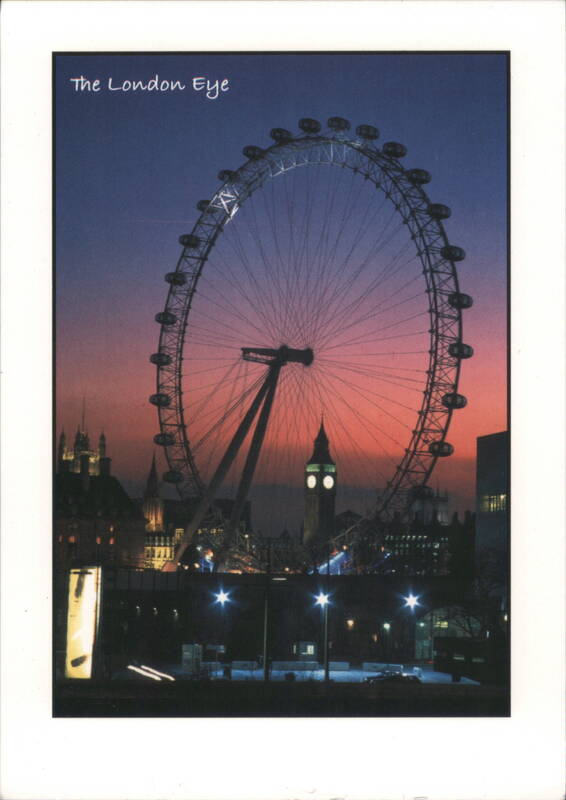 The London Eye at Dusk with Big Ben, London United Kingdom