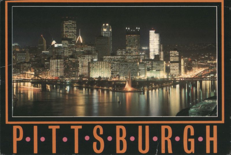 Pittsburgh Golden Triangle Nightfall Skyline Pennsylvania